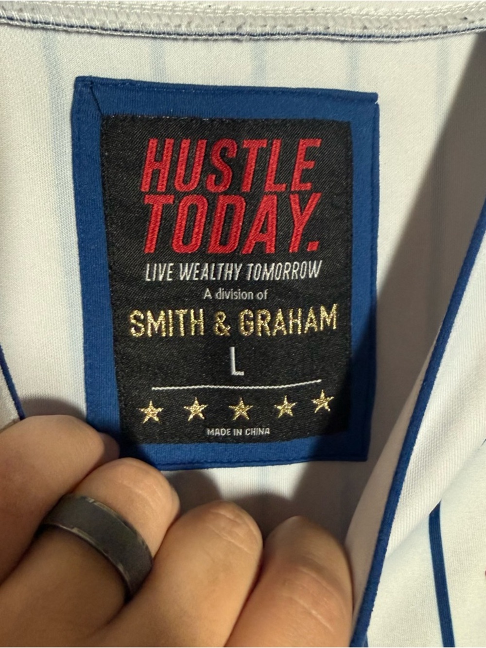 Men’s L Multicolor Hustle Today Smith and Graham Streetwear Baseball Jersey - Picture 7 of 8